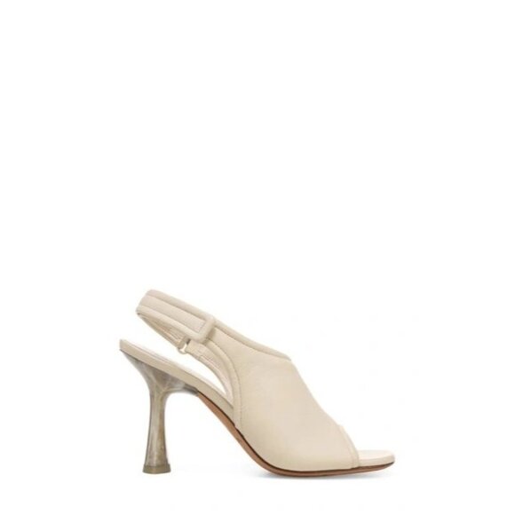 VINCE Quest Padded Square Toe Slingback Sandal Shoe Leather Ivory Off-White 6 - Picture 2 of 14